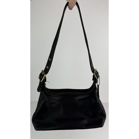 Vintage COACH 9059 Glove Tanned Leather Legacy Shoulder Hobo Purse Y2K Black - Picture 14 of 15